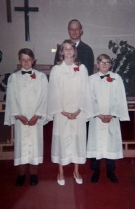 Left to right: Mr. Robert Basal, Mary Ellen Koepp, Pastor James Sandeen, Leslie June.